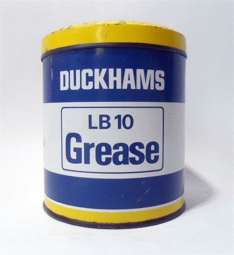 Vintage Motoring Garage Tin Duckhams LB10 Grease 1.1lb Tin c/w Contents Duckham London Display