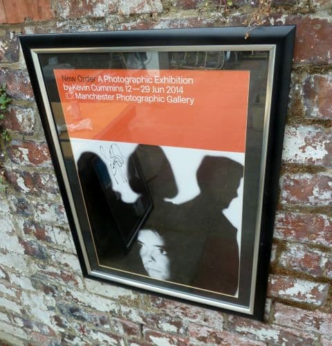 Vintage Music Framed Signed 2014 New Order Kevin Cummins Manchester Exhibition Gallery Poster Red