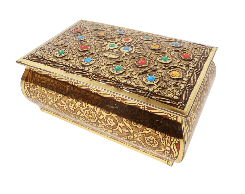 Vintage Nabisco Frears Woodgate Leicester England Jewelled Casket Biscuit Tin