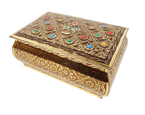 Vintage Nabisco Frears Woodgate Leicester England Jewelled Casket Biscuit Tin