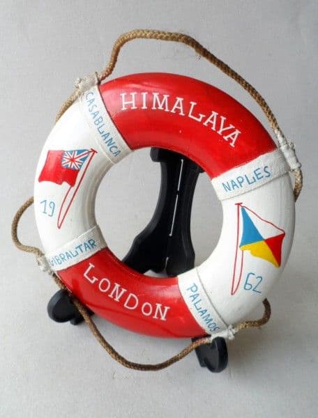 Vintage Nautical Ocean Cruise Liner Shipping P&O Peninsular and Oriental Souvenir Lifebelt Himalaya 1962 Life Belt Ring (1)