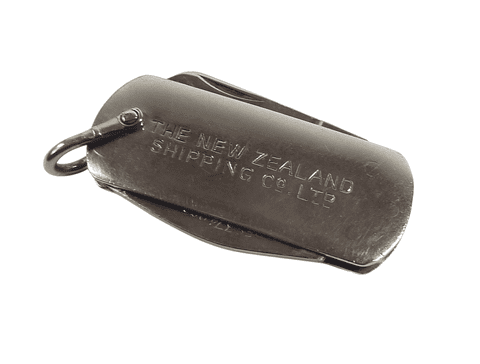 Vintage New Zealand Shipping Co Ltd Sheffield Folding Pocket Knife Opener Screwdriver Reg No