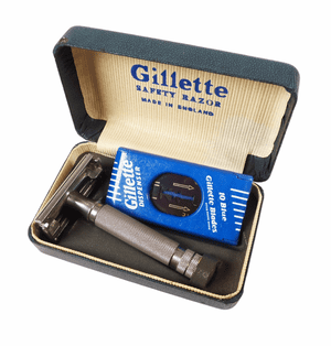 Vintage No.59 Gillette TTO HD British Patent Pending Safety Razor Set Made in England 1954-56