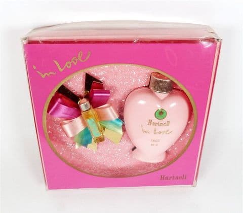 Vintage Norman Hartnell In Love Perfume Gift Set Mini Miniature 80g Gram Talc Pink Heart Shaped