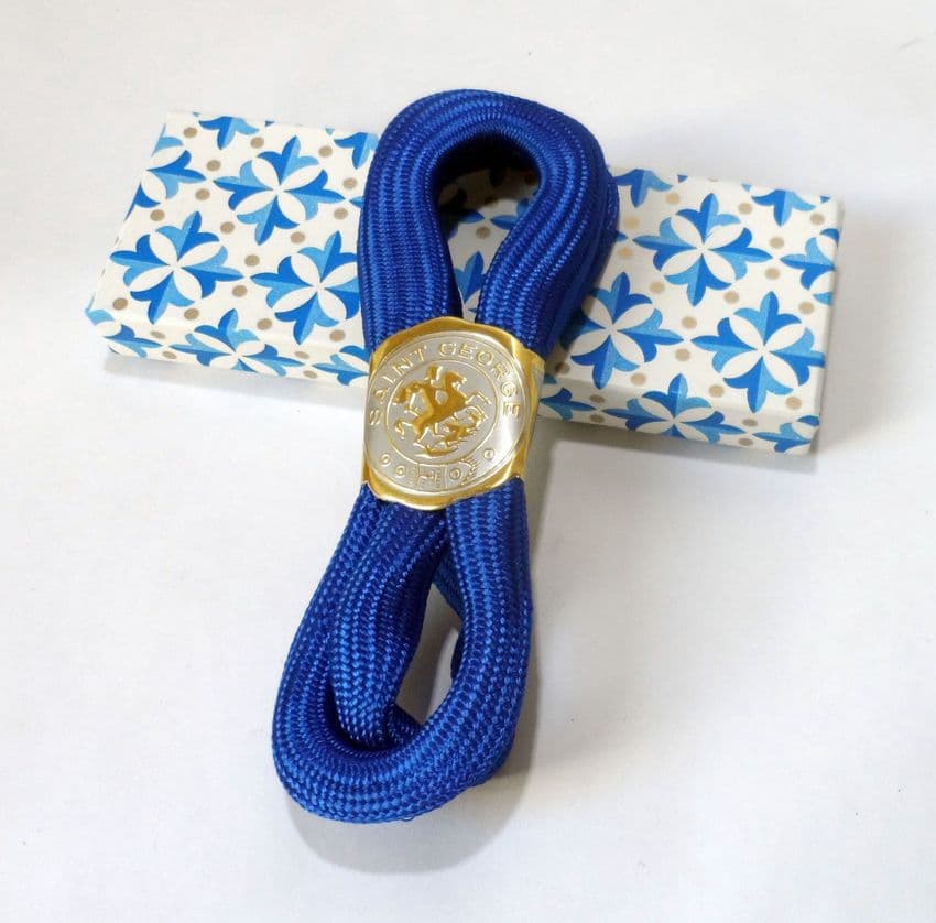 Vintage NOS St George Eton Expanding Armlet Shirt Sleeve Arm Bands Artificial Silk 1960s Boxed Blue