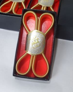 Vintage NOS St George Gold Plated Expanding Armlet Shirt Sleeve Spring Arm Bands New in Original Box