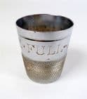 Vintage Novelty Over-Sized Sewing Thimble Measure Just a Thimble Full Enamel Scotland Crest Tot Shot