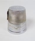 Vintage Novelty Over-Sized Sewing Thimble Measure Just a Thimble Full Enamel Scotland Crest Tot Shot