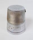 Vintage Novelty Over-Sized Sewing Thimble Measure Just a Thimble Full Enamel Scotland Crest Tot Shot