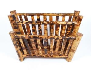 Vintage Office Desk Bamboo Cane Letter Rack Desk Tidy Stationery Holder 1970s Boho Shanghai