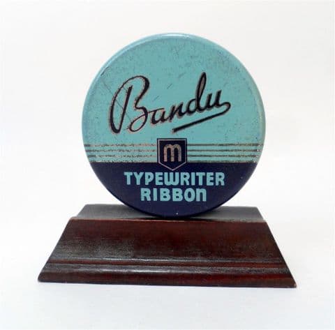 Vintage Office Desk Tin Bandu Brand Typewriter Ribbon Circa 1950s Imperial 70 Empty HTF