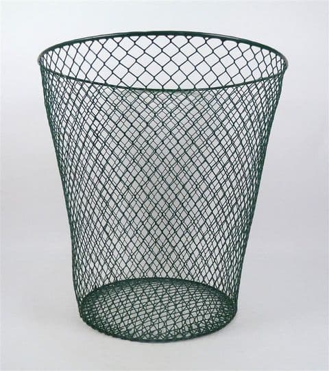 Vintage Office Green Wire Mesh Waste Paper Basket Bin Circa 1980s Rubbish Home Trash