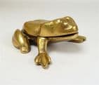 Vintage Office Hinged Brass Frog Desk Tidy England 1930s Paper Clips Fasteners Pins Stamps Etc