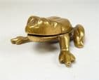 Vintage Office Hinged Brass Frog Desk Tidy England 1930s Paper Clips Fasteners Pins Stamps Etc