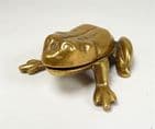 Vintage Office Hinged Brass Frog Desk Tidy England 1930s Paper Clips Fasteners Pins Stamps Etc
