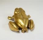 Vintage Office Hinged Brass Frog Desk Tidy England 1930s Paper Clips Fasteners Pins Stamps Etc