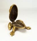 Vintage Office Hinged Brass Frog Desk Tidy England 1930s Paper Clips Fasteners Pins Stamps Etc