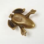 Vintage Office Hinged Brass Frog Desk Tidy England 1930s Paper Clips Fasteners Pins Stamps Etc