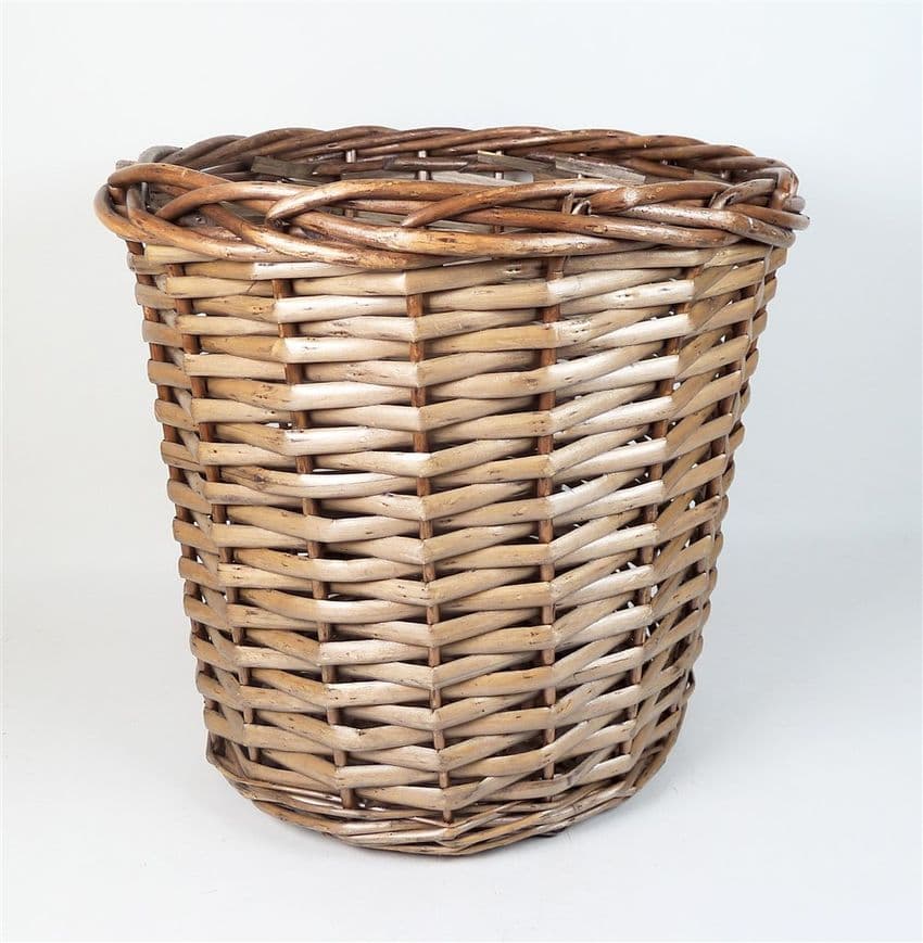 Vintage Office Wicker Waste Paper Basket 1980s Bin Rubbish Sturdy Bathroom Study