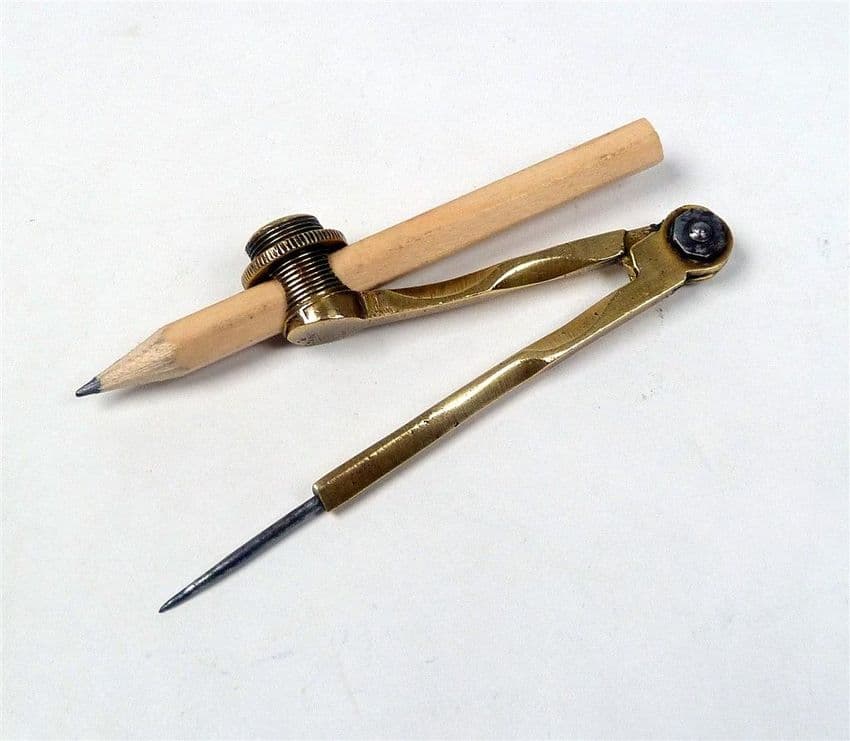 Vintage Old School Days English Solid Brass Helix 64 320 Drawing Pencil Compass Circa 1960s