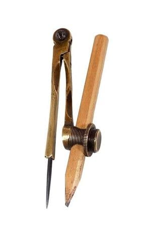 Vintage Old School Days English Solid Brass Helix Patent Drawing Pencil Compass Circa 1910/20s