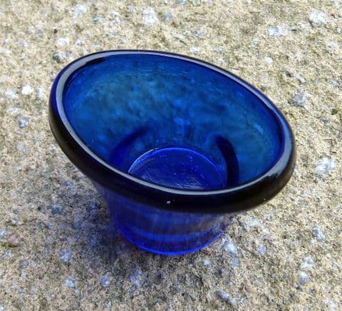 Vintage Optrex Advertising Colbalt Blue Glass Eye Wash Bath Safe Guards Sight Circa 1950s