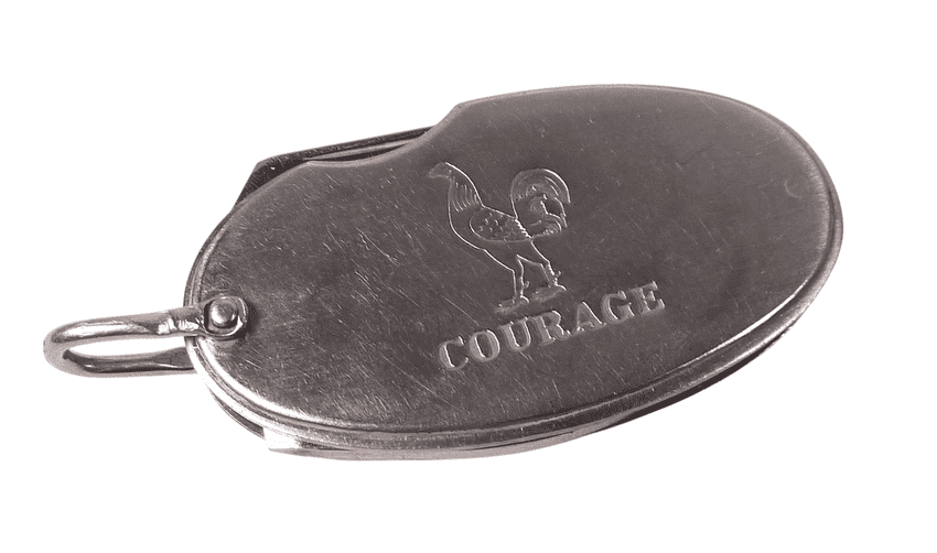 Vintage Oval Courage Brewery Cockerel Sheffield Folding Pocket Knife Opener Screwdriver
