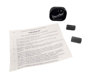 Vintage Owzthat Cricket Dice Game Original Large Tin c/w Instructions 1930/50s 1908 Reg Trade Mark