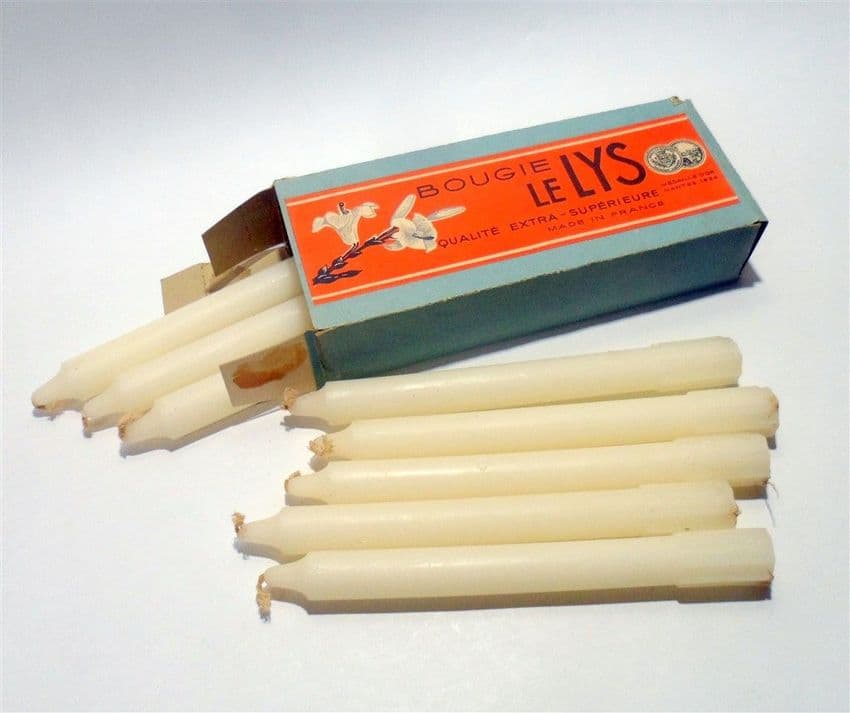 Vintage Packaging 8 Denis Company Bougie le Lys French Candles Original Box Nantes Gold Medal 1924
