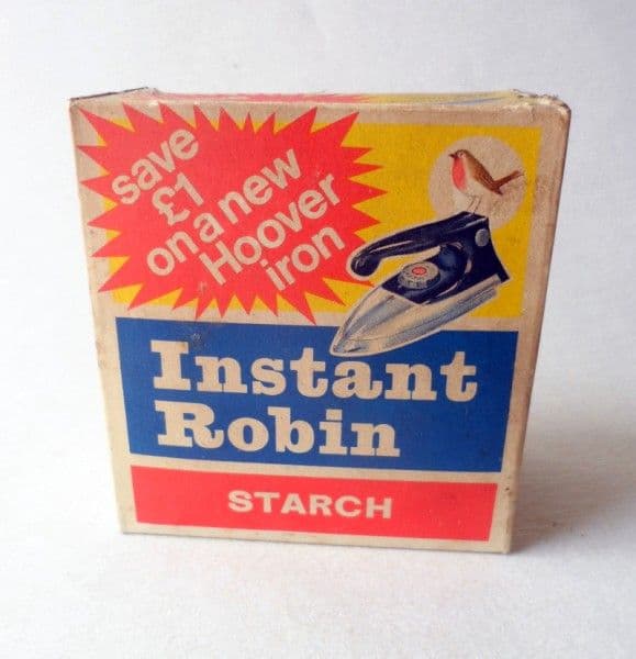 Vintage Packaging Instant Robin Starch Reckitts Hull Washing Laundry Hoover Iron Offer Box Full