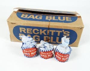 Vintage Packaging Washing Laundry Reckitt's Bag Blue Trade Box c/w 3 Dolly Bag Reckitt Coleman Hull