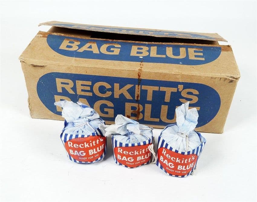 Vintage Packaging Washing Laundry Reckitt's Bag Blue Trade Box c/w 3 Dolly Bag Reckitt Coleman Hull
