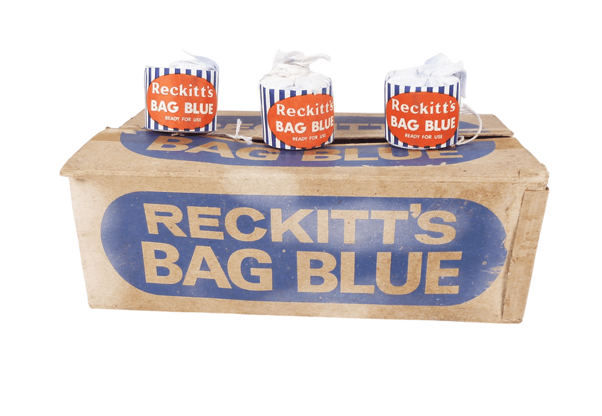 Vintage Packaging Washing Laundry Reckitt's Bag Blue Trade Box c/w 3 Dolly Bag Reckitt Coleman Hull