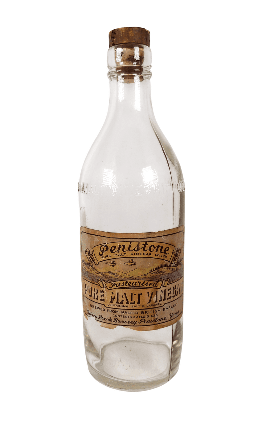 Vintage Penistone Pasteurised Pure Malt Vinegar Co Ltd Bottle Cubley Brook Brewery Yorkshire