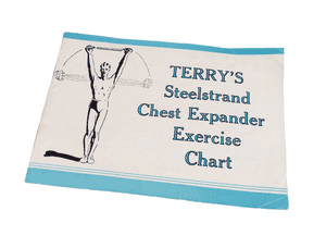 Vintage Physical Culture Gym Herbert Terrys Steelstrand Chest Expander Exercise Chart Circa 1950s
