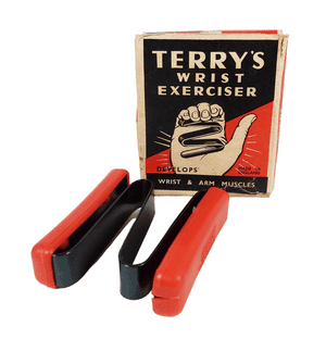 Vintage Physical Culture Gym Herbert Terrys Wrist Grip Hand Arm Strength Gripper Exerciser Red
