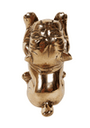 Vintage Polished Brass Bulldog Dog Puppy Figure Ornament Sculpture Desk Paperweights Circa 1970s