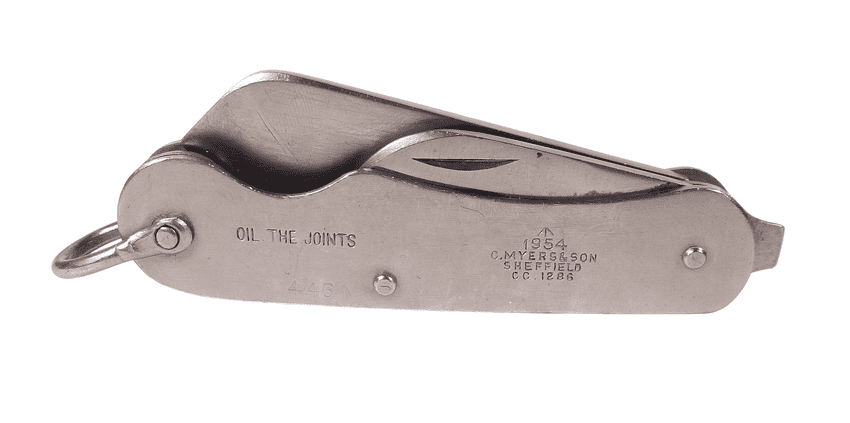 Vintage Post WW2 1954 British Army Jack Clasp Knife Folding Pocket Knife C Myers & Son Sheffield CC