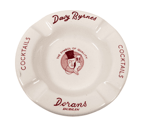 Vintage Pub Bar Advertising Davy Byrnes Dorans Dublin Cocktails Arklow Pottery Cigarette Ashtray