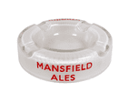Vintage Pub Bar Advertising Mansfield Ales Brewery Frosted Glass Cigarette Cigar Ash Tray