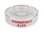 Vintage Pub Bar Advertising Mansfield Ales Brewery Frosted Glass Cigarette Cigar Ash Tray
