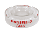 Vintage Pub Bar Advertising Mansfield Ales Brewery Frosted Glass Cigarette Cigar Ash Tray