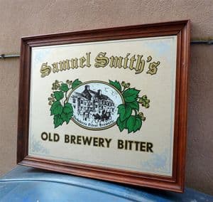 Vintage Pub Bar Samuel Smith's Smiths Old Brewery Bitter Mirror Yorkshire's Oldest Tadcaster