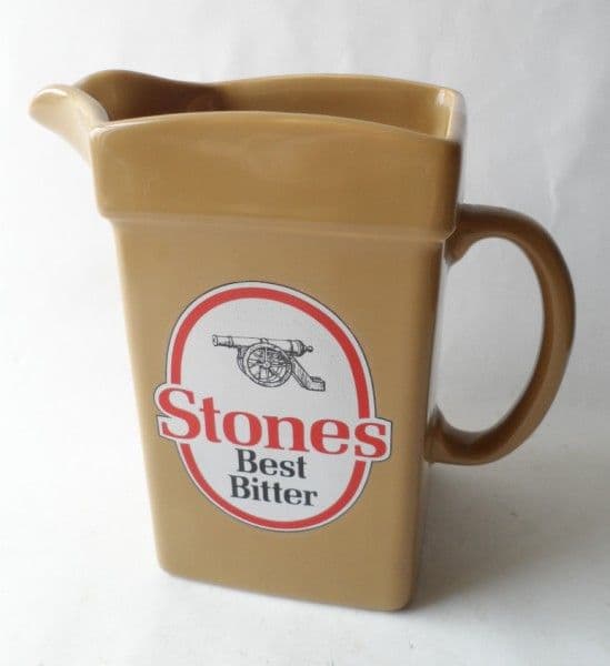 Vintage Pub Bar Stones Best Bitter Advertising Pottery Water Jug Wade Pdm England Circa 1980s