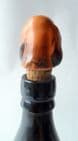 Vintage Pub Home Bar Barware Brown Spaniel Ceramic Figural Bottle Pourer Stopper Made in England Circa 1960s Dog Hand Painted