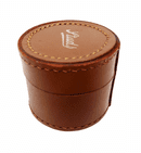 Vintage Real Hide Leather Round Stud Box 1950s Studs Links Clips Earrings Rings Jewellery Cufflinks