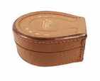 Vintage Real Leather Ankh England Horseshoe Stud Box 1950s Cufflinks Links Earrings Rings Jewellery