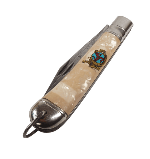 Vintage Richards Sheffield Fisherman's Anglers Folding Pocket Knife IOM Isle of Man Souvenir