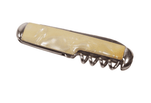 Vintage Richards Sheffield Folding Folder Pocket Knife Corkscrew Bottle Opener Pearl White  1940/50s