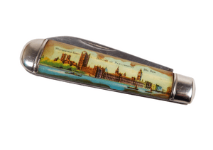 Vintage Richards Sheffield Folding Folder Pocket Knife London Big Ben Parliament Westminster Abbey